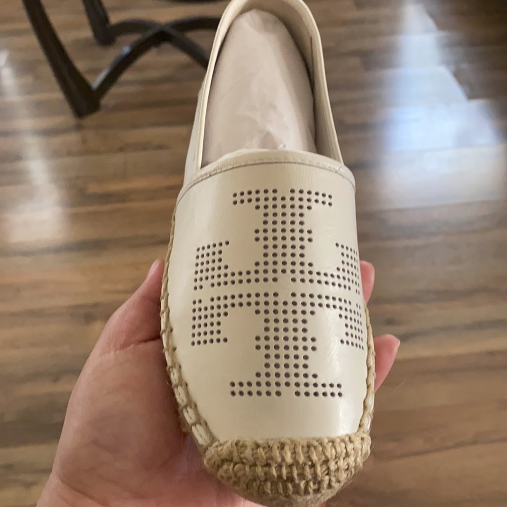 Tory Burch White Leather Flat